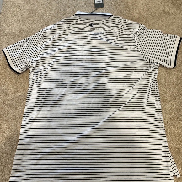 G/Fore G4 NWT Men's XXL Polo Shirt White Black Stripe SNO G4MS21K04 - Picture 2 of 2